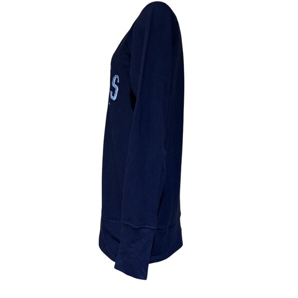 North Carolina Tar Heels Womens Navy Long Sleeve Tunic Top With Ruched Sides - Picture 6 of 10